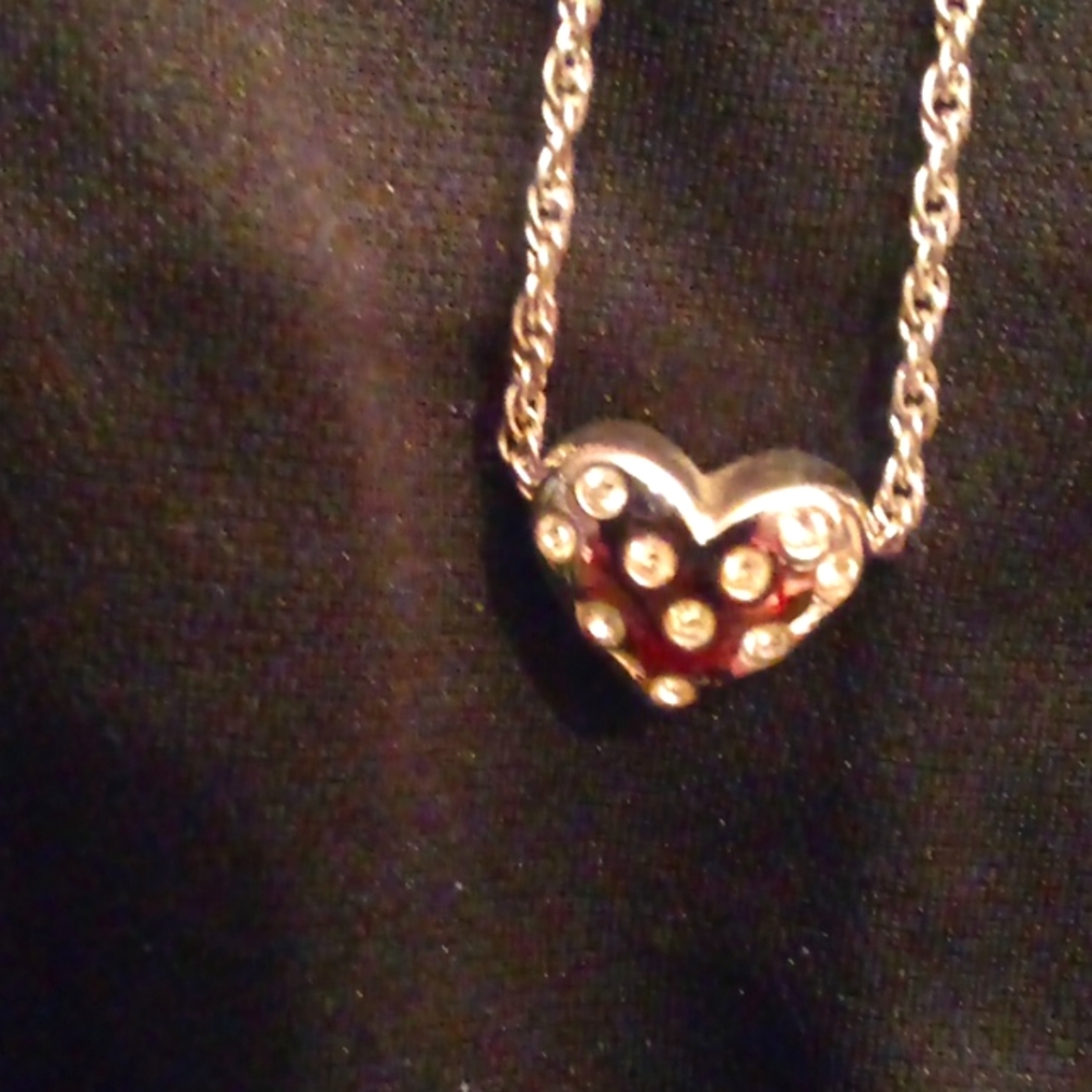 Sparkling heart Joan Rivers necklace